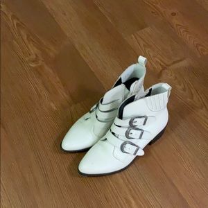 Cute white ankle boots
